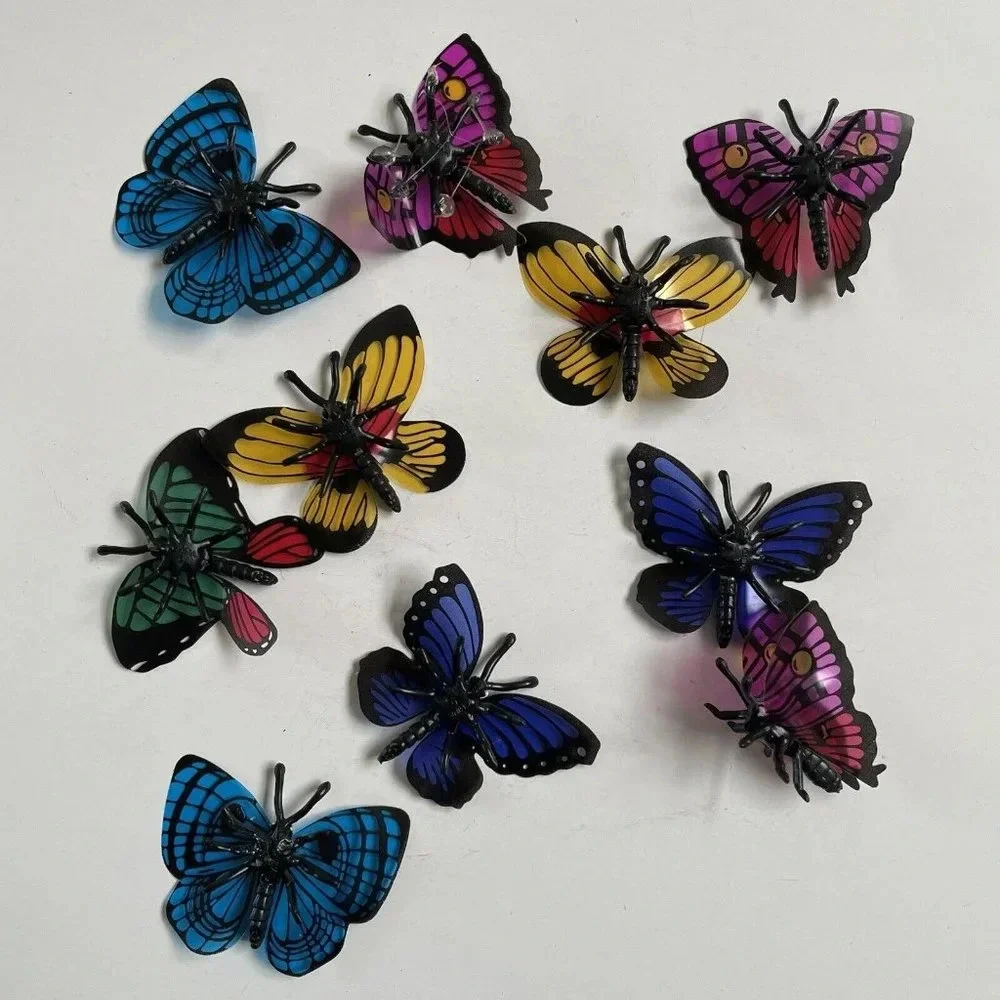 Plastic Butterfly Monarch Insect 10 Pieces Arts Crafts Garden Home Decor Learn